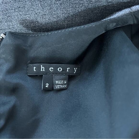 Theory Colette Charcoal Gray Wool Blend Sheath Dress Size 2 - Picture 10 of 14